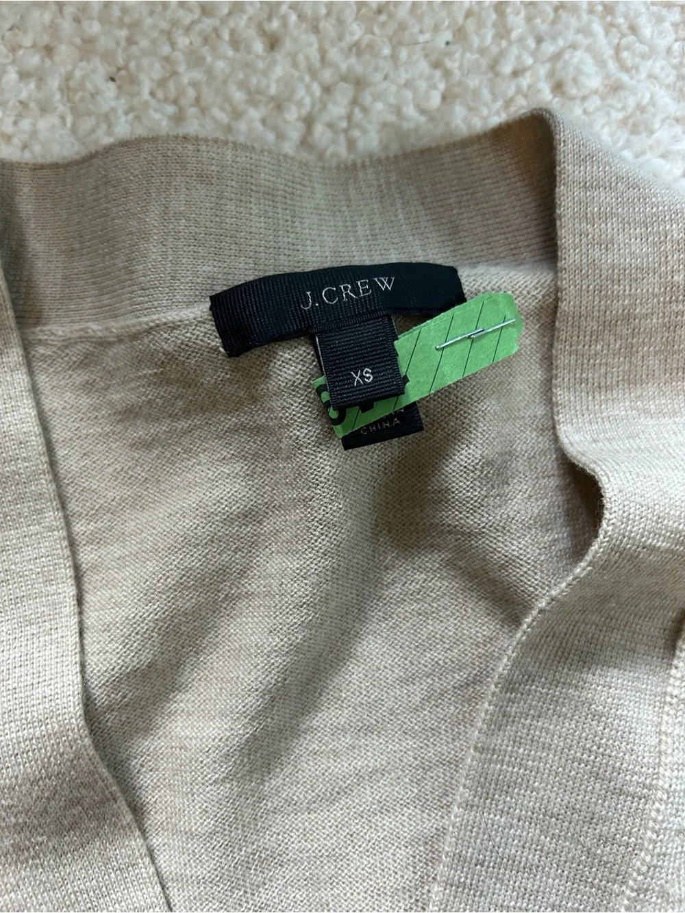 J. Crew Beige V-Neck Button Front Cardigan